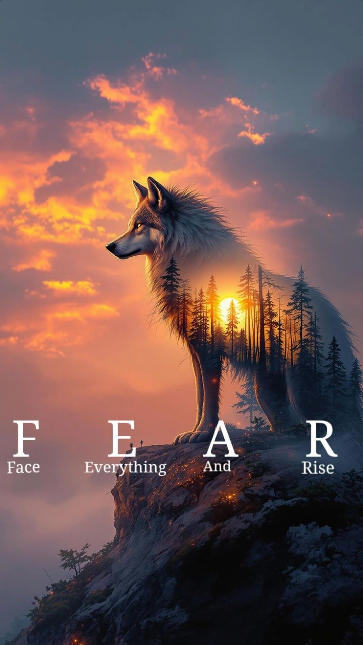Face Everything And Rise — wolf artwork