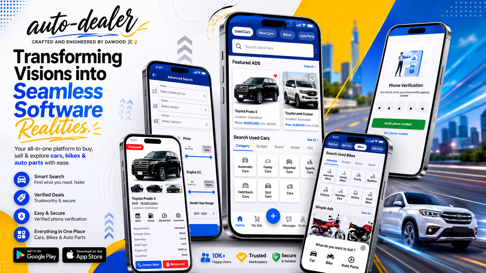Autodeals.pk mobile app showcase