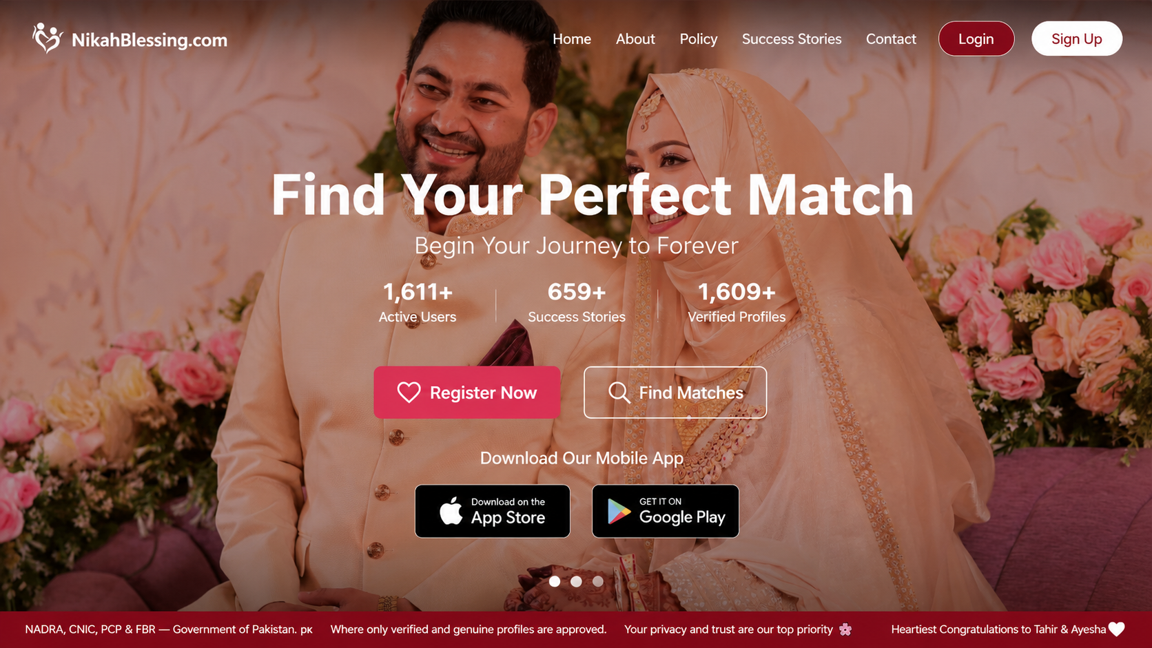 NikahBlessing.com landing page