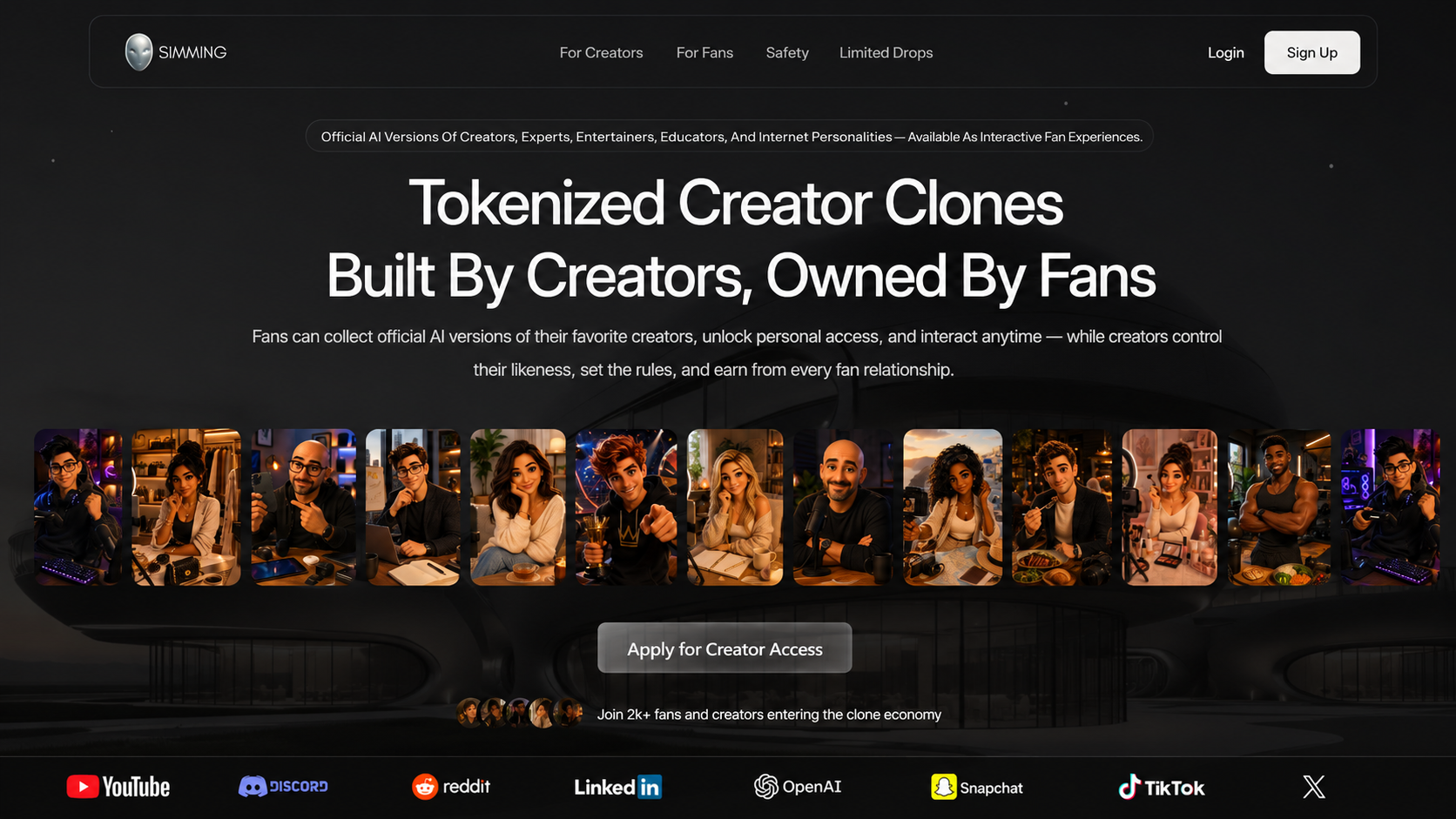 Simming.ai homepage